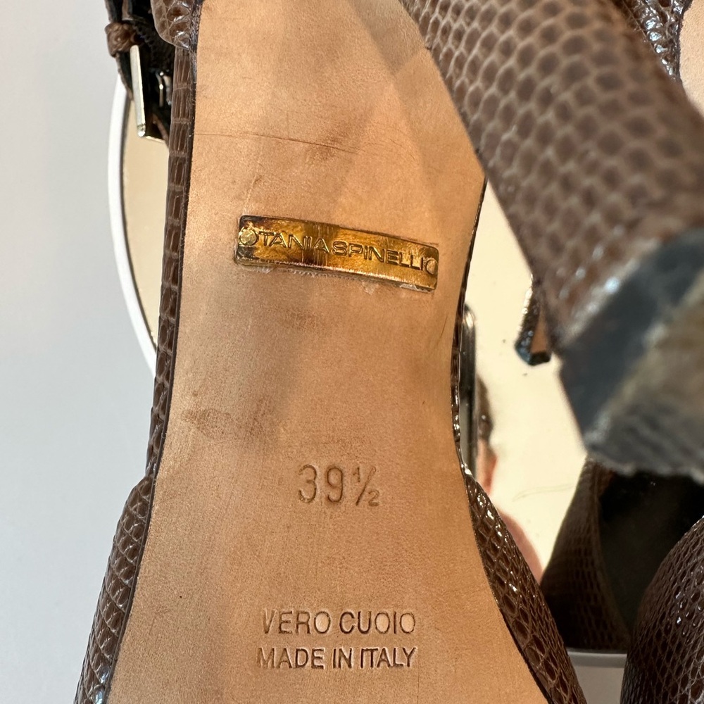 TANIA SPINELLI  Brown Snakeskin-Embossed Heels - Picture 7 of 9
